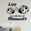 Life Quote Ladybug Ladybugs Lady Bug Bugs Cute Animal Insect Vinyl Design Wall Sticker Art Decal Boy Girl Kid Room Bedroom Nursery Kinder Playroom Home Decor Stickers Decoration Size (18x20 inch) view 1
