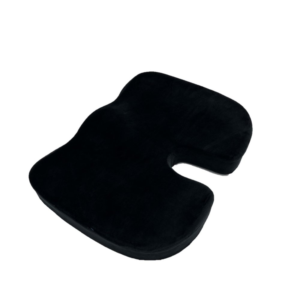 Bookishbunny Lumbar Back Cushion and Non Slip Seat Cushion (Black, Seat Cushion)