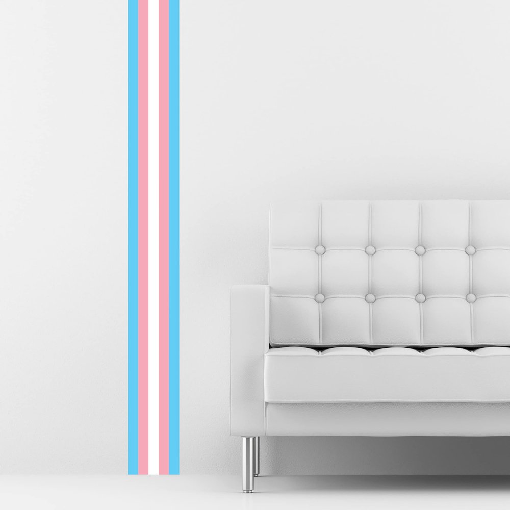 Pride Stripe Wall Decals - LGBTQ+ Pride Decor (Transgender)