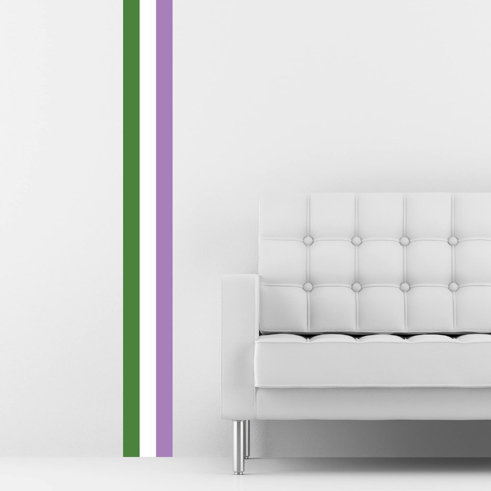 Pride Stripe Wall Decals - LGBTQ+ Pride Decor (Genderqueer)