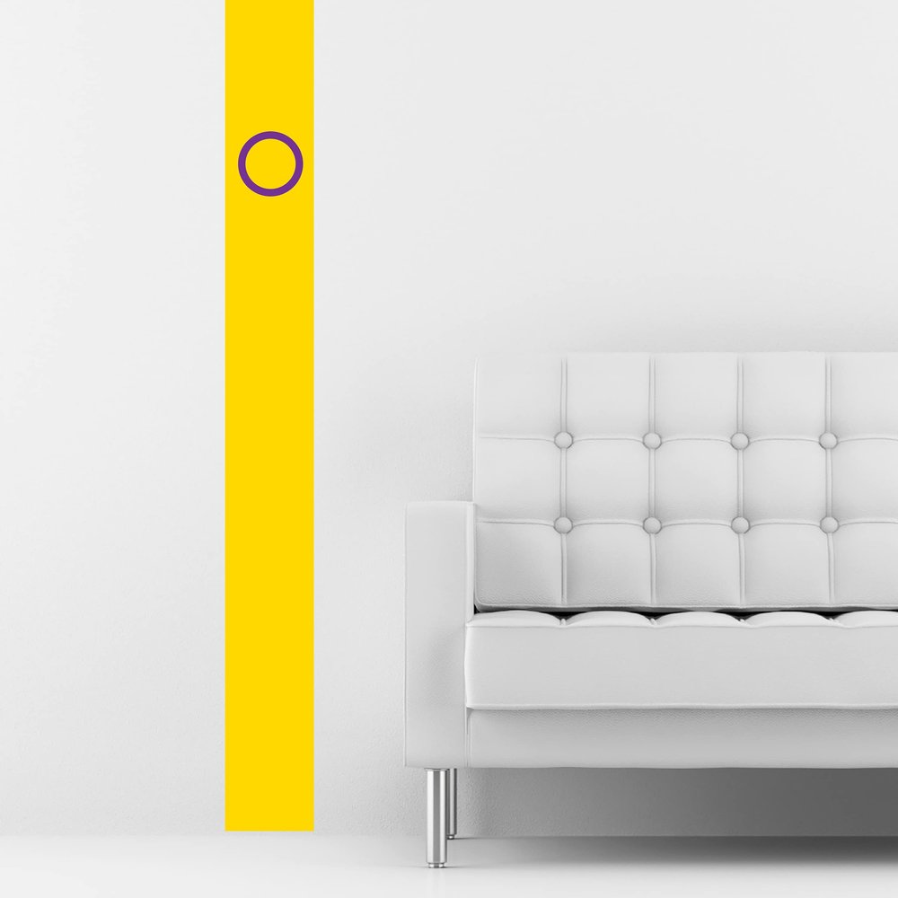 Pride Stripe Wall Decals - LGBTQ+ Pride Decor (Intersex)