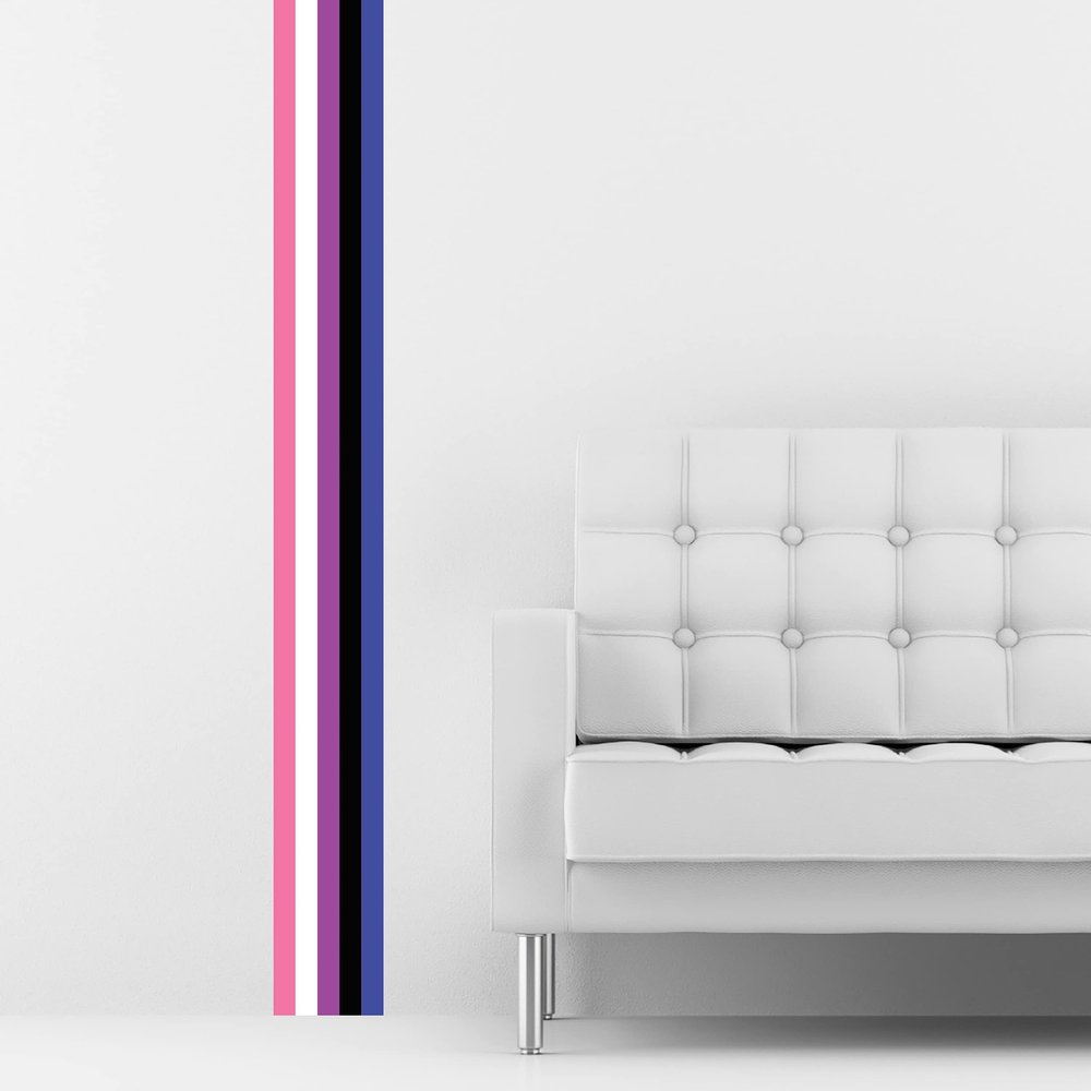 Pride Stripe Wall Decals - LGBTQ+ Pride Decor (genderfluid)