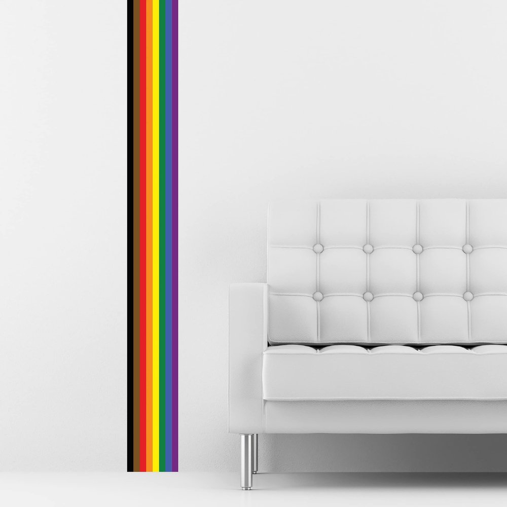 Pride Stripe Wall Decals - LGBTQ+ Pride Decor (Philadelphia POC)