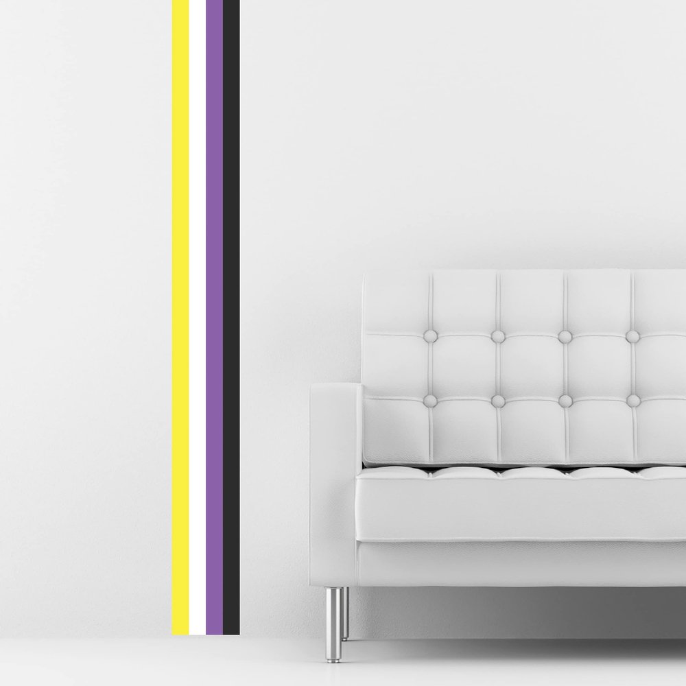 Pride Stripe Wall Decals - LGBTQ+ Pride Decor (Nonbinary)