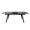 Acanva Expandable Dining Table for 6-8 Seat, Modern Rectangle Design with Extension Leaf for Kitchen Restaurant, Thicker Top and Carbon Steel Pedestal, 67(+18)x35.3x30, French Oak Grey/Black view 1