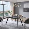 Acanva Expandable Dining Table for 6-8 Seat, Modern Rectangle Design with Extension Leaf for Kitchen Restaurant, Thicker Top and Carbon Steel Pedestal, 67(+18)x35.3x30, French Oak Grey/Black view 2