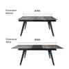 Acanva Expandable Dining Table for 6-8 Seat, Modern Rectangle Design with Extension Leaf for Kitchen Restaurant, Thicker Top and Carbon Steel Pedestal, 67(+18)x35.3x30, French Oak Grey/Black view 3