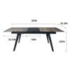 Acanva Expandable Dining Table for 6-8 Seat, Modern Rectangle Design with Extension Leaf for Kitchen Restaurant, Thicker Top and Carbon Steel Pedestal, 67(+18)x35.3x30, French Oak Grey/Black view 4