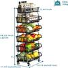 KOLENSA Metal Wire Baskets with Wheels, Stackable Storage Bins Kitchen Organizer Shelf 3-4-5-6 Tier Fruit Vegetable Cart Dishes Seasonal Rack Shelves for Garage, Pantry, Bathroom view 2