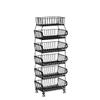 KOLENSA Metal Wire Baskets with Wheels, Stackable Storage Bins Kitchen Organizer Shelf 3-4-5-6 Tier Fruit Vegetable Cart Dishes Seasonal Rack Shelves for Garage, Pantry, Bathroom view 4