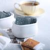 Sizikato 2pcs Pure White Porcelain Sugar Packet Holder Tea Bag Bowl, 3.7 Inches view 4
