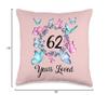 62 Year old birthday years loved for woman floral pattern Throw Pillow view 4