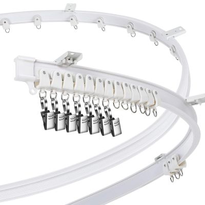 Curved Flexible Bendable Ceiling Curtain Track, Mount for Curtain Rail with Track Curtain System, Wall Divider Curtain, RV Track, Long Curved Hospital Privacy System (White,10 m/ 32.8 ft)