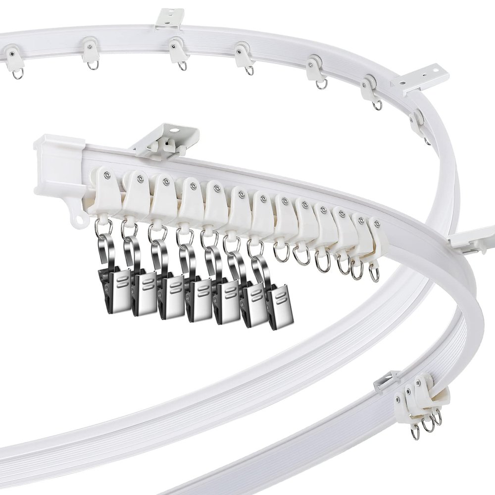 Curved Flexible Bendable Ceiling Curtain Track, Mount for Curtain Rail with Track Curtain System, Wall Divider Curtain, RV Track, Long Curved Hospital Privacy System (White,10 m/ 32.8 ft)