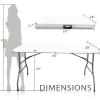 CAMP SOLUTIONS Plastic Folding Table, 5 FT Folding Table, Plastic Portable Tables for Dining Parties Card Picnic Camping, Granite White view 3