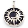 Feng Shui Crystal Natural Stone Moon Totem Men's Necklace Pendant (Blue stone) view 1