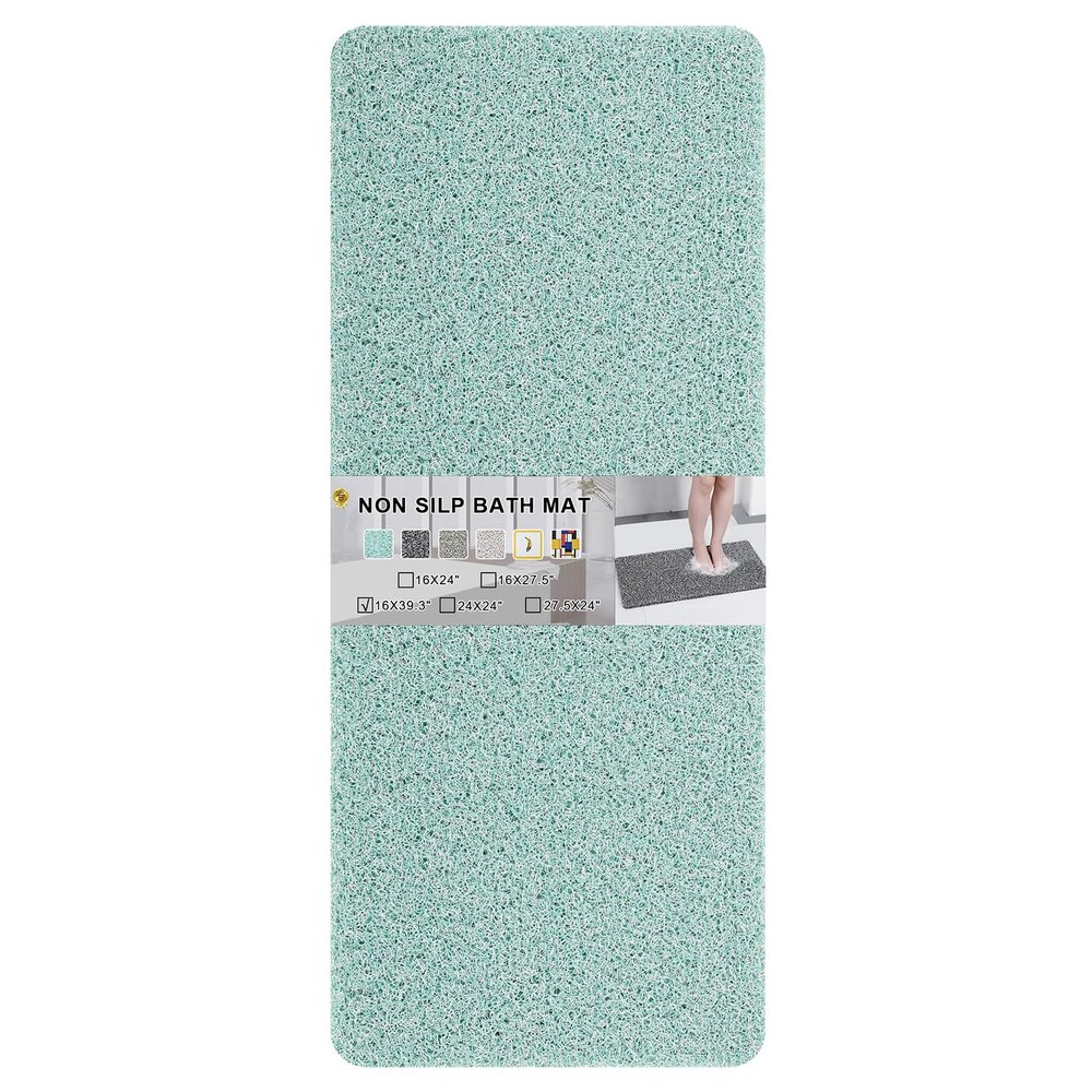 Nonslip Bathtub Mat, Anti Slip Bath Mat 0.6" Extra Thick, Quick Dry Bath Tub Anti Slip Shower Mat, Loofah Non-Slip Bath Mat for Tub Bathroom Pool Kitchen Entryway Home Hotel(Blue 16x39)