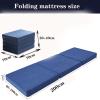 Diumy Folding Mattress,4 Fold Multifunction Mattress Pad,Thick Ultra Soft Removable Cover Comfortable Portable Premium Sleeping Mat Easy to Storage for Camping-Khaki 200x180cm(79x71inch) view 2