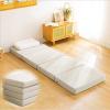 Diumy Folding Mattress,4 Fold Multifunction Mattress Pad,Thick Ultra Soft Removable Cover Comfortable Portable Premium Sleeping Mat Easy to Storage for Camping-White 200x80cm(79x31inch) view 1
