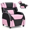 Giantex Kids Recliner, Gaming Recliner Chair with Footrest, Headrest & Lumbar Support, Ergonomic Leather Lounge Chair Toddler Furniture, Adjustable Racing Style Recliner Sofa for Boys Girls, Pink view 1