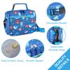 VASCHY Lunch Box Bag for Kids, Reusable Insulated Lunch Box Containers Coolers for Toddler Boys and Girls with Detachable Shoulder Strap for Daycare School Ocean Animals view 4