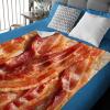 Bacon Ultra Soft Flannel Fleece Throw Blanket for Bed All Season Warm Lightweight Air Conditioner Quilt for Sofa Bedroom Office Travel Living Room Decorative Blankets 120 X 90 Inch for Whole Family view 2