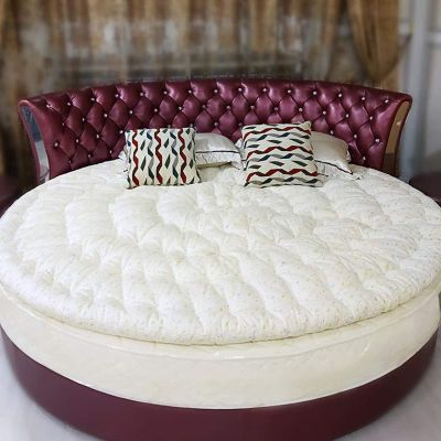 Wgreat Round Mattress Topper,Thick Cotton Pillow Cover Fluffy Down,Quilted Comfort Mattress Pad Soft Healthy Kids Floor Mat 100% Cotton Fill,White 5kg,D180cm(71inch)