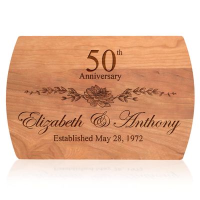 Personalized Cutting Board - 4 Sizes Engraved Charcuterie Board- Anniversary or Valentines Day Gift, Anniversary Present for Parents Laser Engraved Custom Unique Keepsake