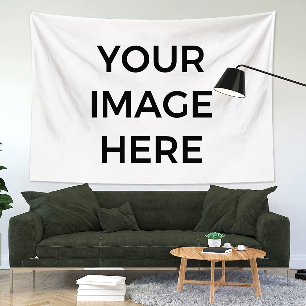 BLINGPAINTING Custom Tapestry From Photo Customized Backdrop, Personalize Wedding Tapestry Personalized Image Hanging Wall Decors 104" Wx88 L
