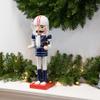 14" Red and White Wooden Christmas Nutcracker Football Player view 2