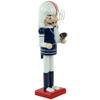 14" Red and White Wooden Christmas Nutcracker Football Player view 3