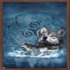 Trends International Brigid Ashwood - Celtic Wolf Wall Poster, 34L x 22.4W, Mahogany Framed Version view 1