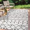 JONATHAN Y Tribal Bohemian Indoor Outdoor Area Rug 4X6 Ivory/Black, Nokat for Backyard, Patio, Porch, Easy-Cleaning, High Traffic, Pet-Friendly, Non-Shedding (SMB131D-4) view 3