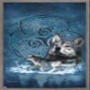 Trends International Brigid Ashwood - Celtic Wolf Wall Poster, 34L x 22.4W, Barnwood Framed Version view 1