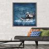Trends International Brigid Ashwood - Celtic Wolf Wall Poster, 34L x 22.4W, Barnwood Framed Version view 2