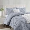 Duvet Cover California King Size 3 Piece Pintuck Comforter Set - 1 Duvet Cover 104x98 with 2 Pillow Shams - Ultra Soft Microfiber Bedding Pinch Pleated California King Duvet Cover Set Ice Blue view 2