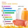 EcoQuality Empty Plastic Juice Bottles with Tamper Evident Caps 64 OZ - Half Gallon, Smoothie Bottles - Ideal for Juices, Milk, Smoothies, Picnic's and even Meal Prep Juice Containers (108) view 2