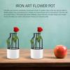 ARTIBETTER Metal Hollow Mosaic Porcelain Vase Terrariums Self Watering Planter Pots for Plants Hydroponics Plants Holder Flower Vases for Centerpieces Hydroponic Planter Iron Frame view 3