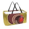 LORVIES Reusable Grocery Bags Boxes Storage Basket, Wild Turkey Collapsible Utility Tote Bags with Long Handle view 1