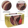 LORVIES Reusable Grocery Bags Boxes Storage Basket, Wild Turkey Collapsible Utility Tote Bags with Long Handle view 2