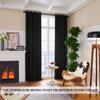 100% Blackout 340 GSM Curtains , 84 inches 2 panel sets, Heat and Full light Blocking Drapes with Grommets for Bedroom, Thermal Insulated Window Treatment Drapes for Living Room (Black,52x84inch) view 3