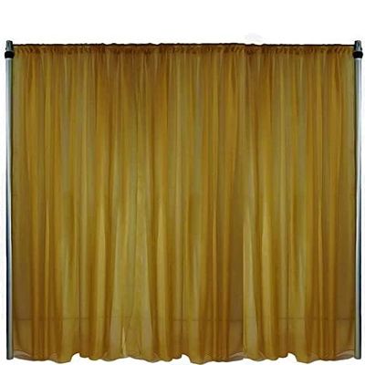 Backdrop King Inc, Fire Retardant Resistant, Sheer Voile Chiffon Fabric Draping Panels | Voile Fabric - 120" Wide | Use for Backdrop Curtain (1 Panel Seamless 10 Feet Wide x 20 Feet Long, Dark Gold)