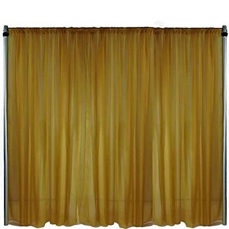 Backdrop King Inc, Fire Retardant Resistant, Sheer Voile Chiffon Fabric Draping Panels | Voile Fabric - 120" Wide | Use for Backdrop Curtain (1 Panel Seamless 10 Feet Wide x 20 Feet Long, Dark Gold)