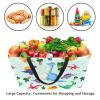 LORVIES Reusable Grocery Bags Boxes Storage Basket, Dinosaurs Collapsible Utility Tote Bags with Long Handle view 4