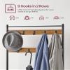 VASAGLE Coat Rack, Hall Tree with Shoe Storage Bench, Entryway Bench with Shoe Storage, 3-in-1, Steel Frame, for Entryway, 12.6 x 27.6 x 68.9 Inches, Industrial, Rustic Walnut and Black UHSR041B41 view 4