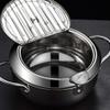 Stainless Steel Deep Fryer Pot Chip Pan Cooker with Lid Frying Pot for Kitchen Accessories-24CM view 2