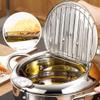 Stainless Steel Deep Fryer Pot Chip Pan Cooker with Lid Frying Pot for Kitchen Accessories-24CM view 4