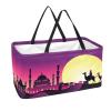LORVIES Reusable Grocery Bags Boxes Storage Basket, Camel And Castle Collapsible Utility Tote Bags with Long Handle view 1