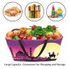 LORVIES Reusable Grocery Bags Boxes Storage Basket, Camel And Castle Collapsible Utility Tote Bags with Long Handle view 4