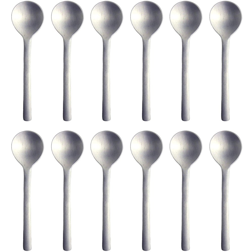 Nagao Tsubamesanjo Shaved Ice Spoons, Short, Set of 12, 4.3 inches (11.1 cm), 18-8 Stainless Steel, Made in Japan